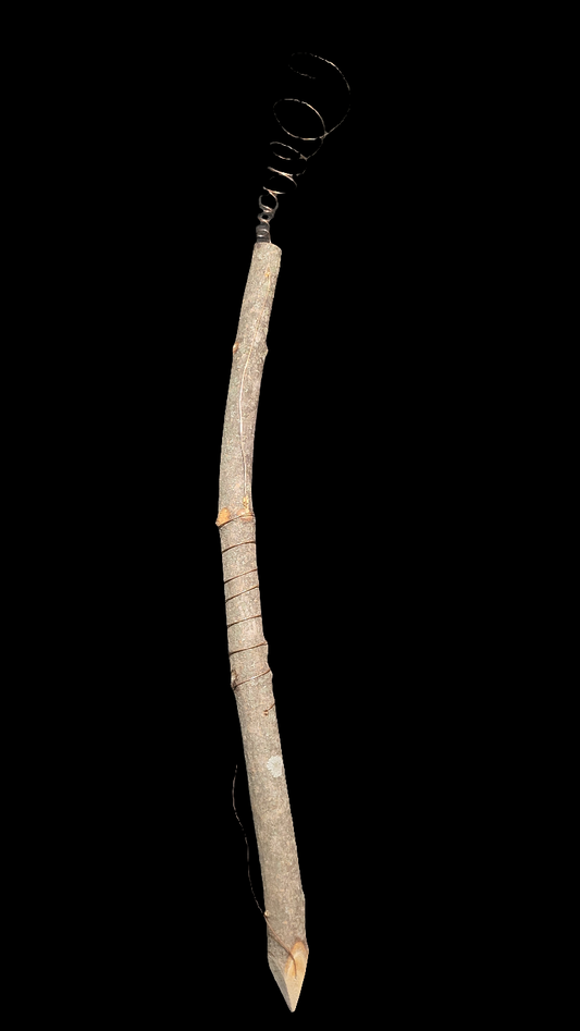 Handcrafted Electroculture Rod – Natural Wood & Copper for Garden Growth